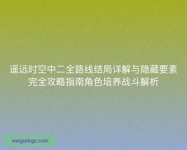 遥远时空中二全路线结局详解与隐藏要素完全攻略指南角色培养战斗解析