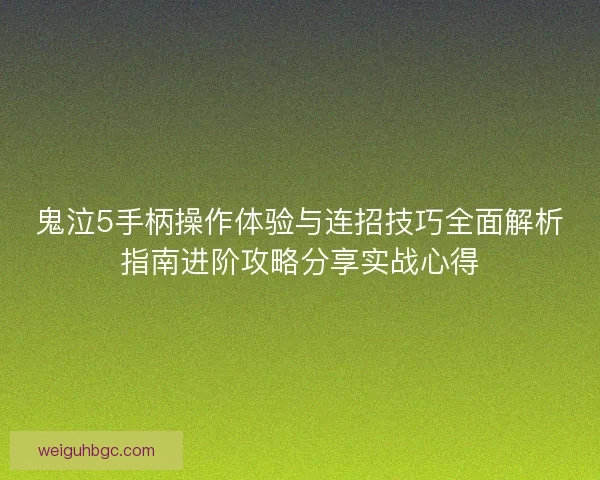 鬼泣5手柄操作体验与连招技巧全面解析指南进阶攻略分享实战心得