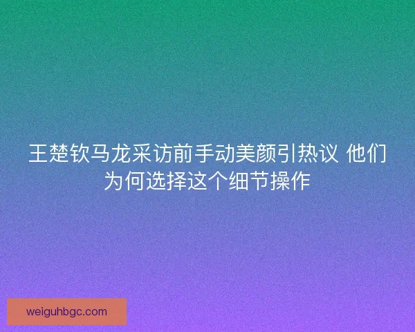 王楚钦马龙采访前手动美颜引热议 他们为何选择这个细节操作 王楚钦马龙采访前手动美颜引热议 他们为何选择这个细节操作